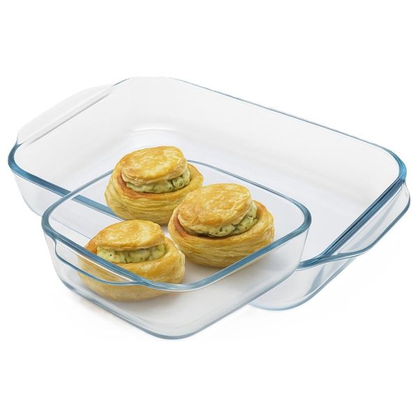 Borcam Square Oven Glass Tray Set