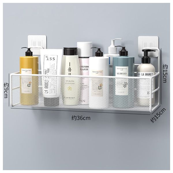 رف حمام معدني لاصق بدون حفر