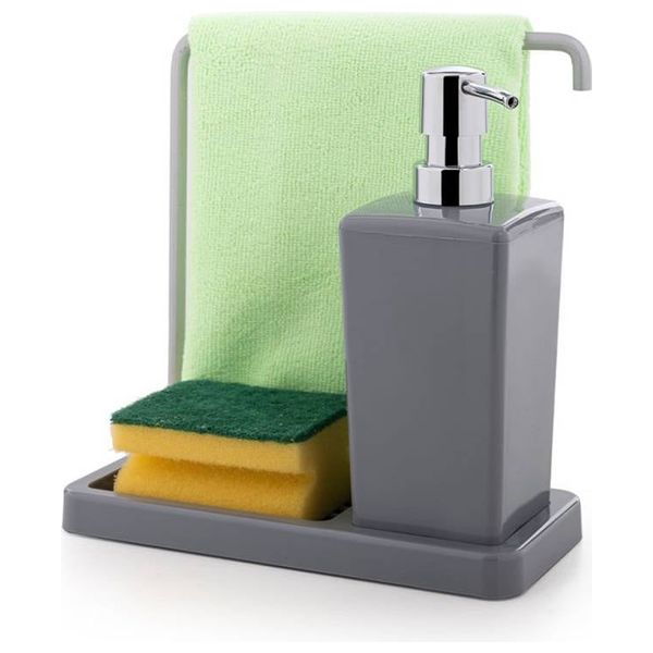 موزع صابون سائل رمادي للمطبخ من لونا